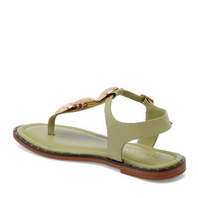Yeşil Deri Kadın Sandalet - K25Y1SN67781-S1J - 2