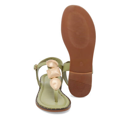 Yeşil Deri Kadın Sandalet - K25Y1SN67781-S1J - 4