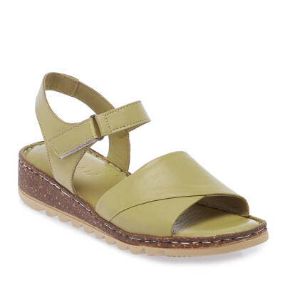 Yeşil Deri Kadın Sandalet - K25Y1SN67837-G81 