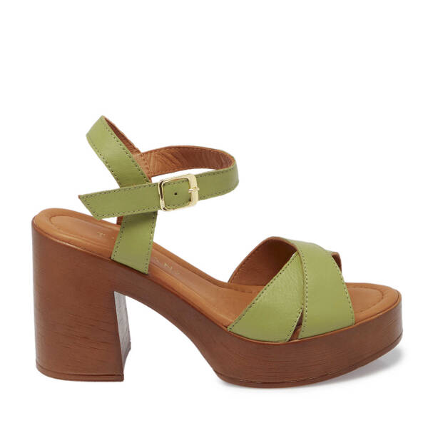 Yeşil Hakiki Deri Kadın Sandalet - K25Y1SN67859-G81 - 1