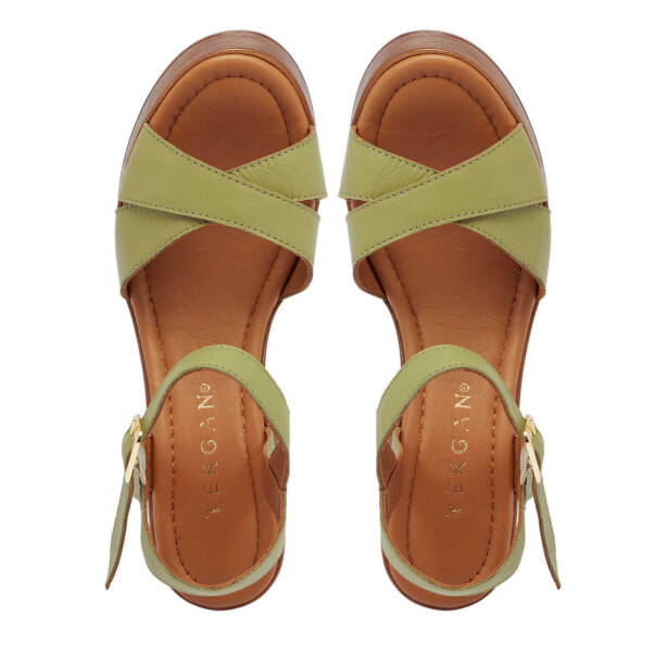 Yeşil Hakiki Deri Kadın Sandalet - K25Y1SN67859-G81 - 5