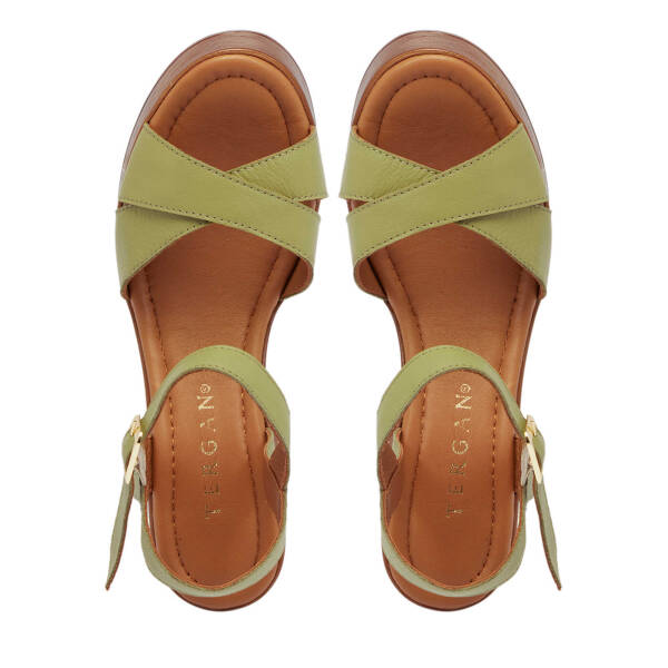 Yeşil Hakiki Deri Kadın Sandalet - K25Y1SN67859-G81 - 5