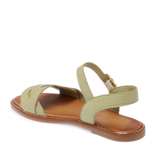 Yeşil Deri Kadın Sandalet - K25Y1SN67885-G81 - Tergan