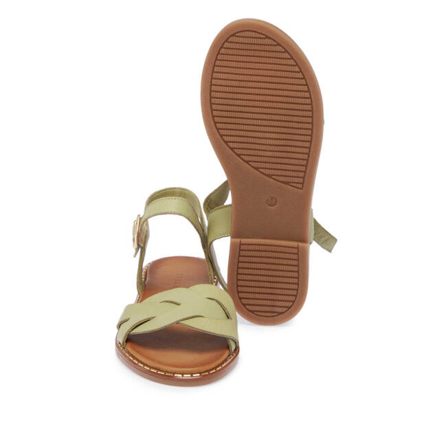Yeşil Deri Kadın Sandalet - K25Y1SN67885-G81 - Tergan
