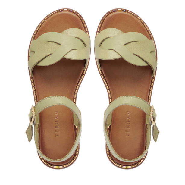Yeşil Deri Kadın Sandalet - K25Y1SN67885-G81 - Tergan