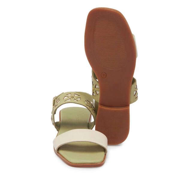Yeşil Deri Kadın Sandalet - K25Y1SN67889-G81 - Tergan