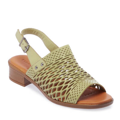 Yeşil Deri Kadın Sandalet - K25Y1SN67928-G81 