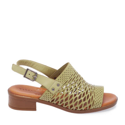 Yeşil Deri Kadın Sandalet - K25Y1SN67928-G81 - 3
