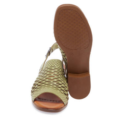 Yeşil Deri Kadın Sandalet - K25Y1SN67928-G81 - 4