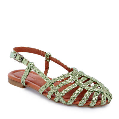 Yeşil Deri Kadın Sandalet - K25Y1SN67954-G81 - 1