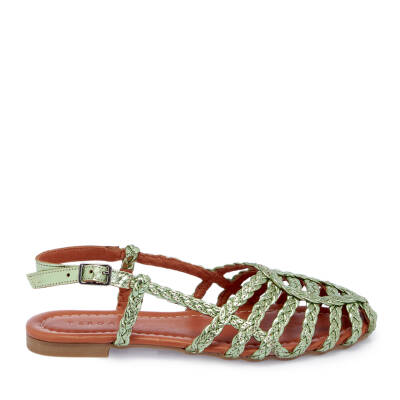 Yeşil Deri Kadın Sandalet - K25Y1SN67954-G81 - 3