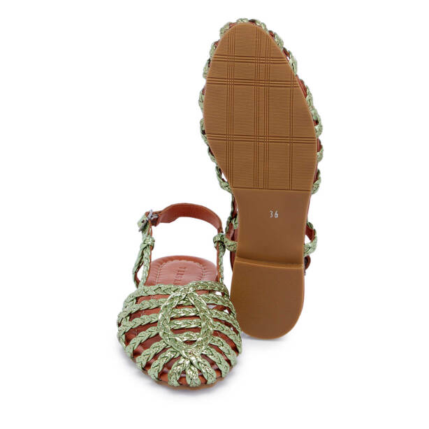 Yeşil Deri Kadın Sandalet - K25Y1SN67954-G81 - Tergan