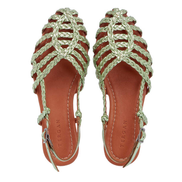 Yeşil Deri Kadın Sandalet - K25Y1SN67954-G81 - Tergan