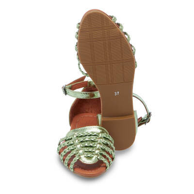 Yeşil Deri Kadın Sandalet - K25Y1SN67955-G81 - 4