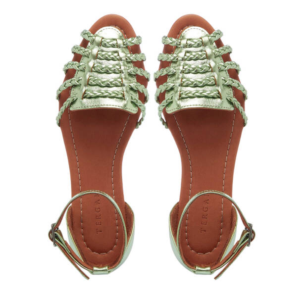 Yeşil Deri Kadın Sandalet - K25Y1SN67955-G81 - 5