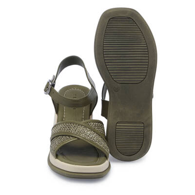 Yeşil Deri Kadın Sandalet - K25Y1SN68055-H48 - 4