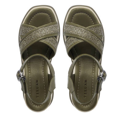 Yeşil Deri Kadın Sandalet - K25Y1SN68055-H48 - 5