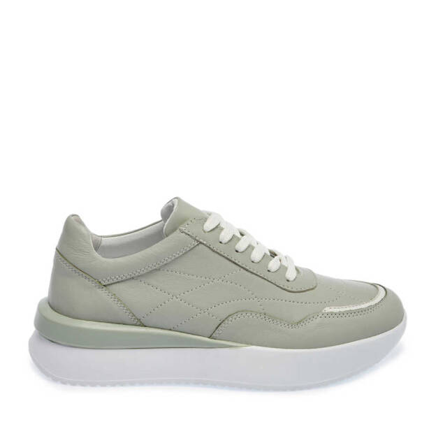Yeşil Deri Kadın Sneaker - K24I1AY67314-G81 - 3