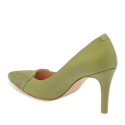  Yeşil Deri Kadın Stiletto - K24I1AY67174-H3B - 2