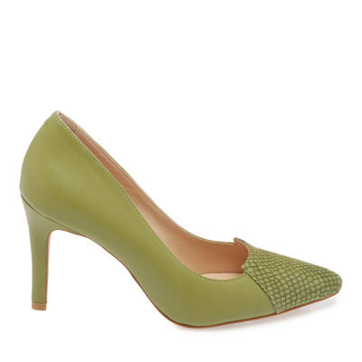 Yeşil Deri Kadın Stiletto - K24I1AY67174-H3B - 3