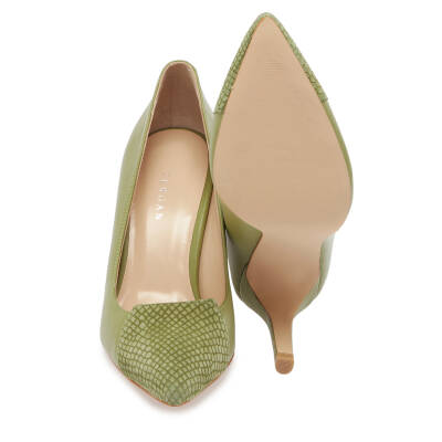  Yeşil Deri Kadın Stiletto - K24I1AY67174-H3B - 4
