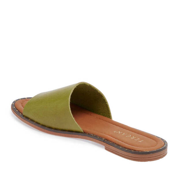 Yeşil Hakiki Deri Kadın Terlik - K24Y1TR67264-G81 - 3