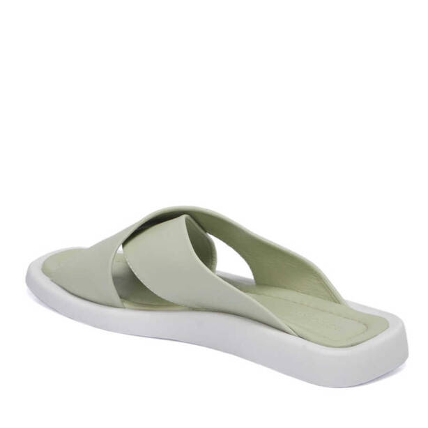 Yeşil Hakiki Deri Kadın Terlik - K24Y1TR67433-G81 - 3