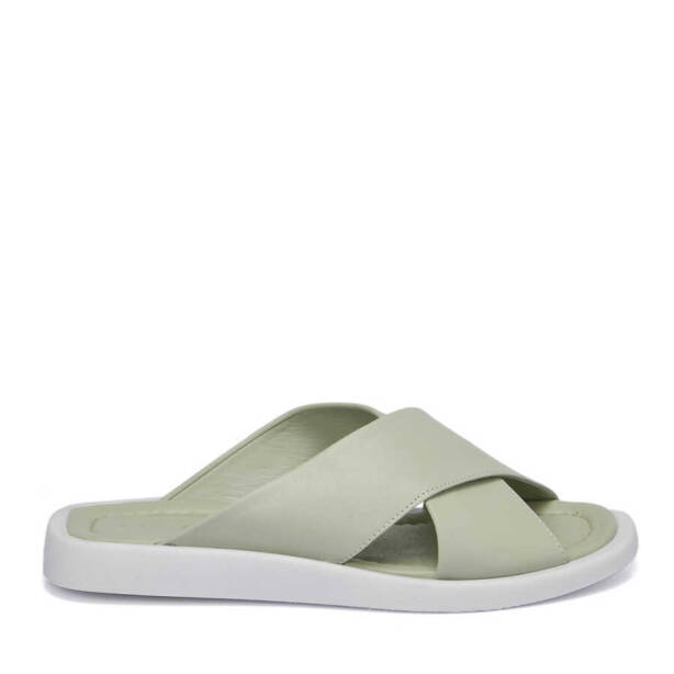 Yeşil Hakiki Deri Kadın Terlik - K24Y1TR67433-G81 - 1