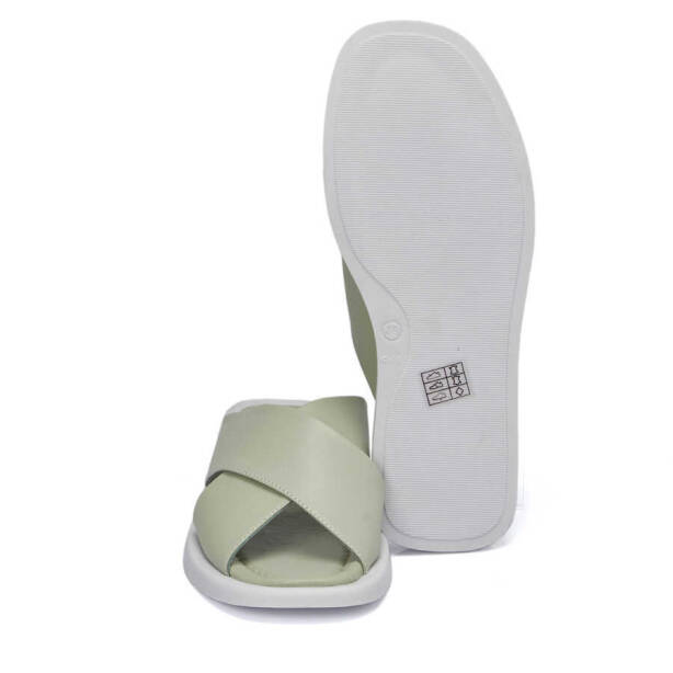 Yeşil Hakiki Deri Kadın Terlik - K24Y1TR67433-G81 - 4