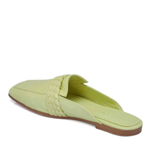 Yeşil Hakiki Deri Kadın Terlik - K24Y1TR67435-G81 - 3