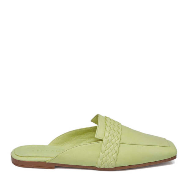 Yeşil Hakiki Deri Kadın Terlik - K24Y1TR67435-G81 - 1