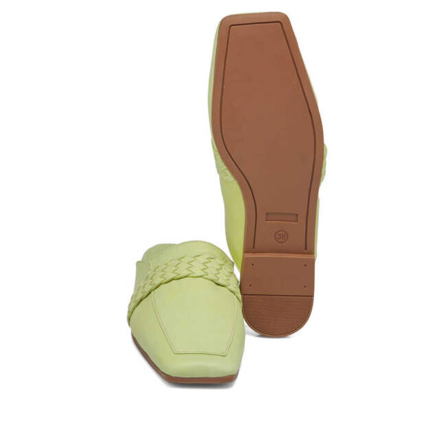 Yeşil Hakiki Deri Kadın Terlik - K24Y1TR67435-G81 - 4