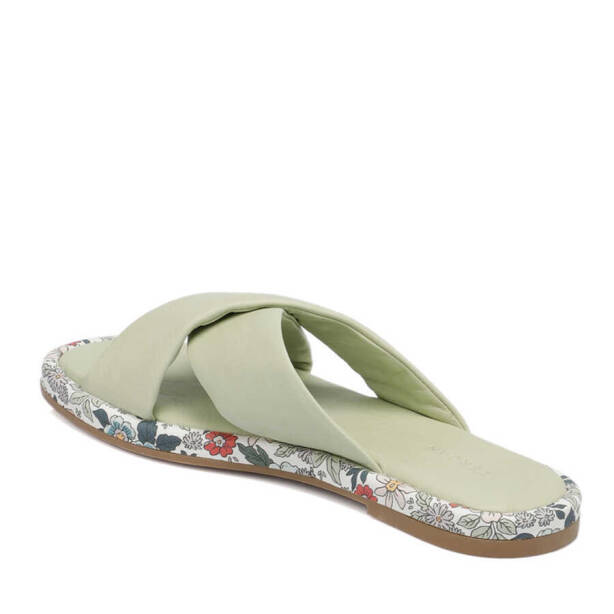 Yeşil Hakiki Deri Kadın Terlik - K24Y1TR67441-G81 - 3