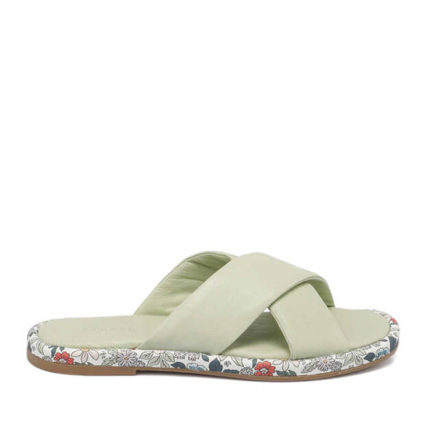 Yeşil Hakiki Deri Kadın Terlik - K24Y1TR67441-G81 - 1