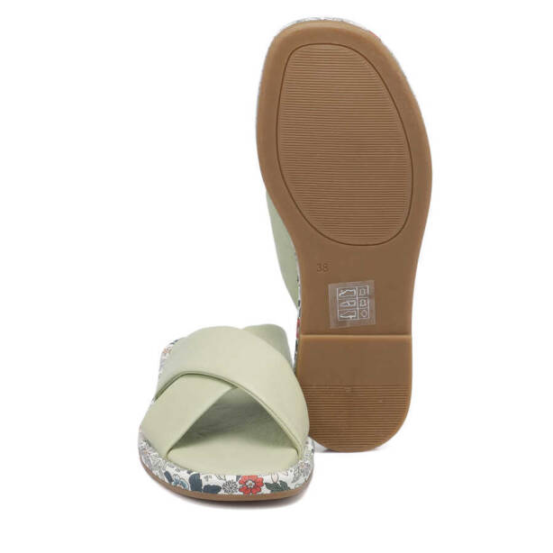 Yeşil Hakiki Deri Kadın Terlik - K24Y1TR67441-G81 - 4