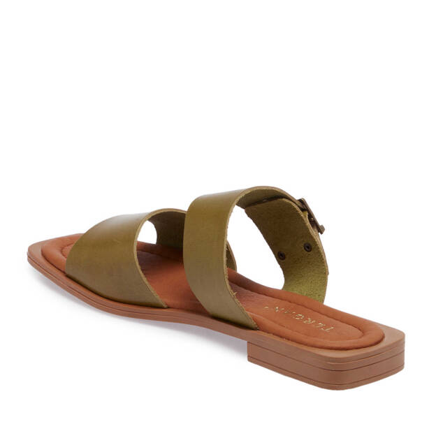 Yeşil Hakiki Deri Kadın Terlik - K25Y1TR67785-G81 - 3