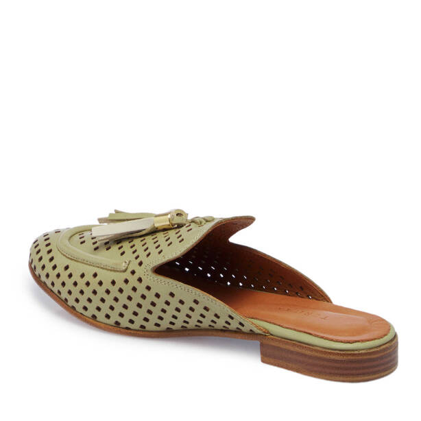 Yeşil Hakiki Deri Kadın Terlik - K25Y1TR67888-G81 - 3