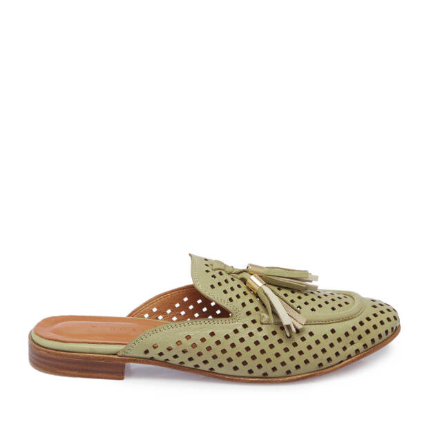 Yeşil Hakiki Deri Kadın Terlik - K25Y1TR67888-G81 