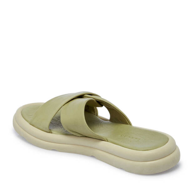 Yeşil Hakiki Deri Kadın Terlik - K25Y1TR67893-G81 - 3