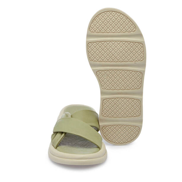 Yeşil Hakiki Deri Kadın Terlik - K25Y1TR67893-G81 - 4