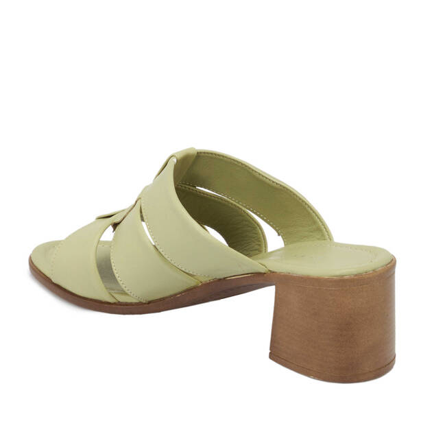 Yeşil Deri Kadın Terlik - K25Y1TR67919-G81 - Tergan