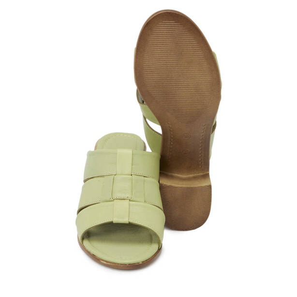 Yeşil Deri Kadın Terlik - K25Y1TR67919-G81 - Tergan