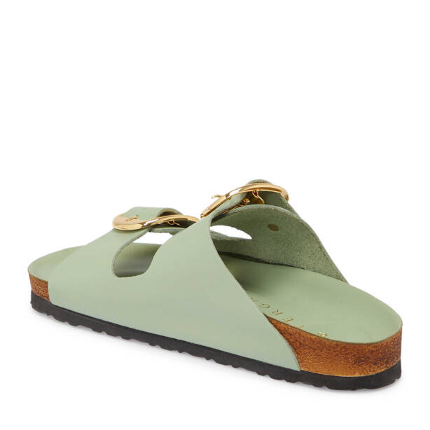 Yeşil Hakiki Deri Kadın Terlik - K25Y1TR67999-G81 - 3