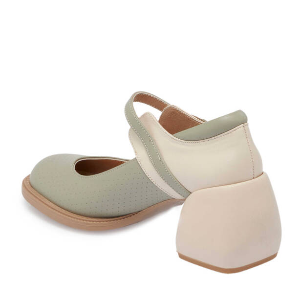 Yeşil Deri Kadın Topuklu Ayakkabı - K24I1AY67291-G81 - 2