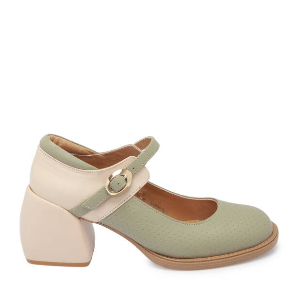 Yeşil Deri Kadın Topuklu Ayakkabı - K24I1AY67291-G81 - 3