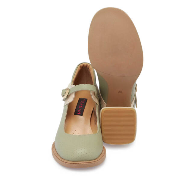 Yeşil Deri Kadın Topuklu Ayakkabı - K24I1AY67291-G81 - 4