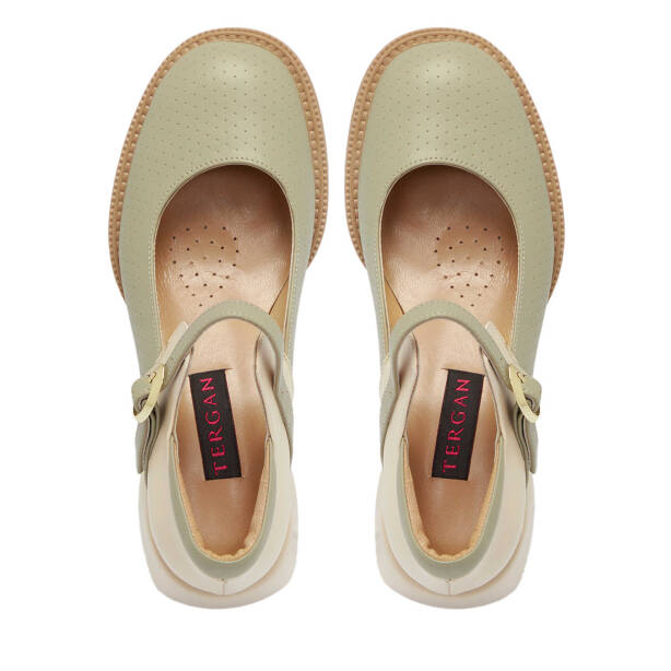 Yeşil Deri Kadın Topuklu Ayakkabı - K24I1AY67291-G81 - 5