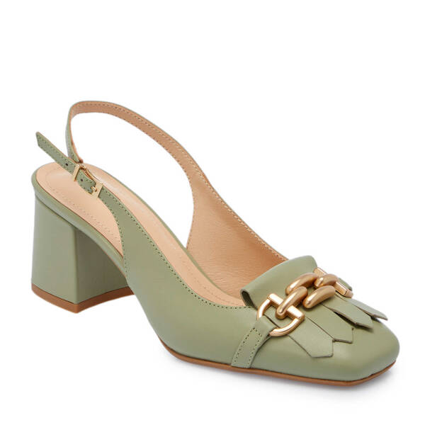 Yeşil Hakiki Deri Kadın Topuklu Ayakkabı - K25Y1AY67800-G81 - 3