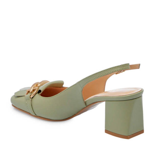 Yeşil Hakiki Deri Kadın Topuklu Ayakkabı - K25Y1AY67800-G81 - 4