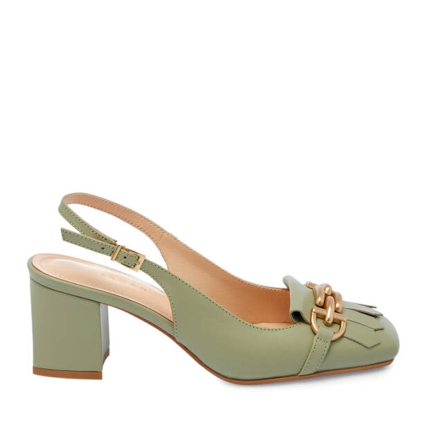 Yeşil Hakiki Deri Kadın Topuklu Ayakkabı - K25Y1AY67800-G81 - 2